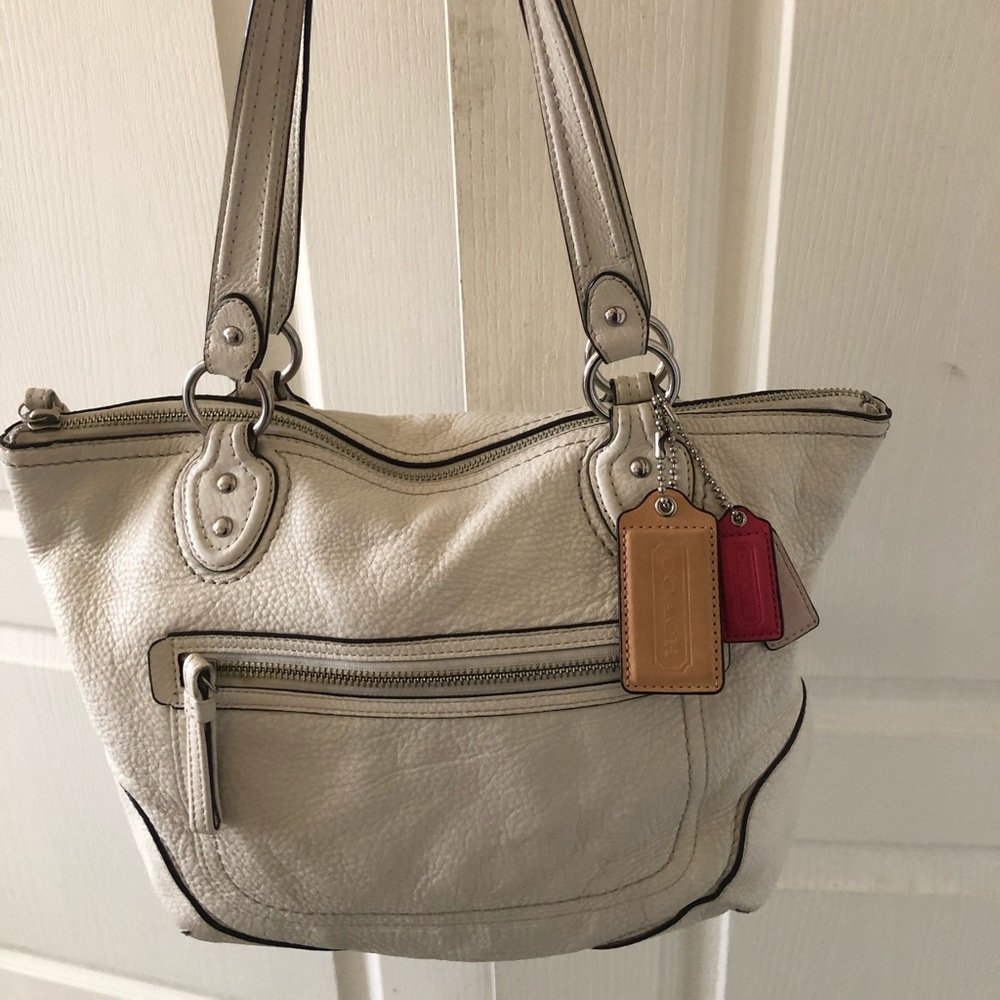 Coach White Leather Tote